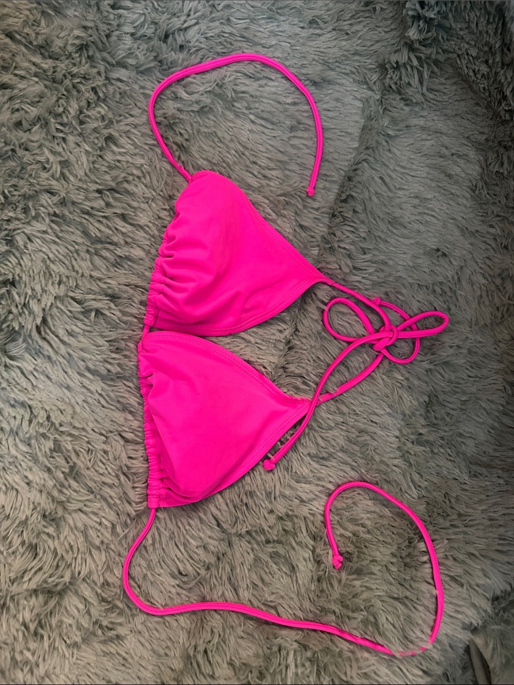 Hot Pink Triangle Bikini Top